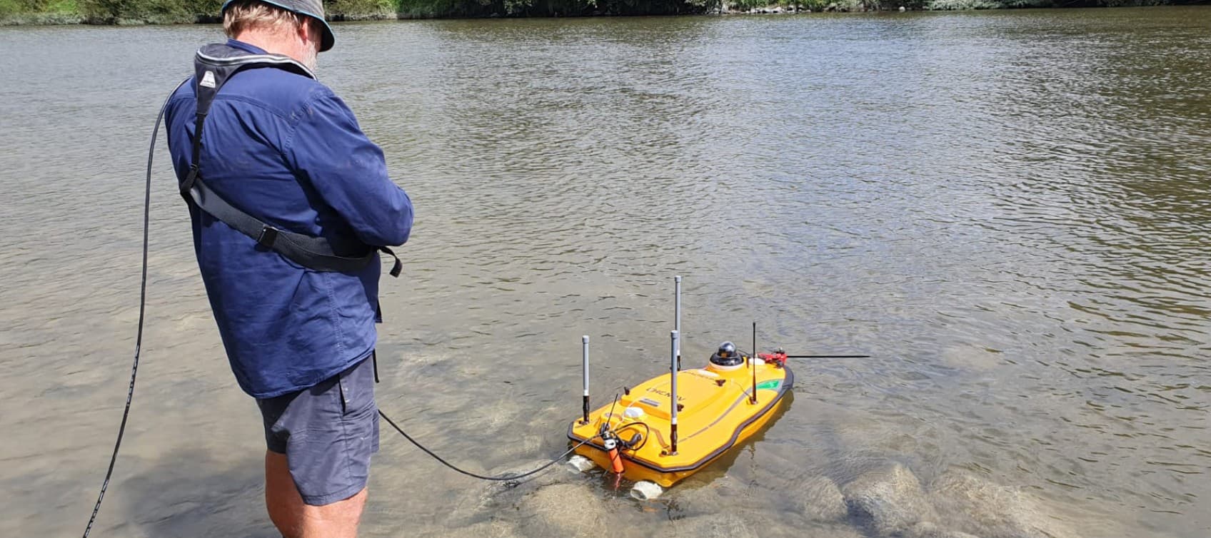 WSP vessel in water with controller hero